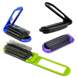 Mini escova de cabelo dobrável com espelho portabletravel pente pente masculino Homens Anti estático Ferramenta de estilo de cabelo de massagem estática