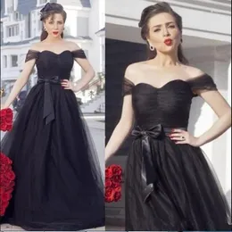 Abiti per feste Black Evening Piete -Off the Spalla Celebrity Gowns Women Women A Line Tulle Formale Dress Vestidos de Fiest