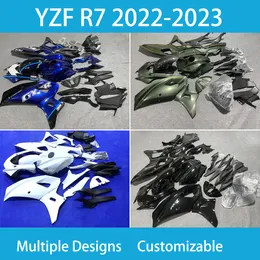 ABS Plastic Fairing Kit för Yamaha YZFR7 2022-2023 Årets kroppsarbete Injektion Gjuten Cowling Motorcykel Fullmässor Set YZF R7 22 23 år gratis anpassad karosseri