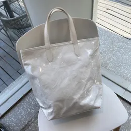 Omuz çantaları çanta kadın büyük kapasiteli öğrenci kişilik çantası basit pvc taşınabilir Kore versiyonu jöle kraft kağıt alışveriş
