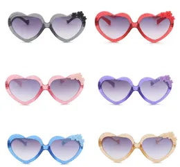 Novos óculos de sol de cor de cor de cor de pêssego com óculos escuros engraçados com óculos de sol únicos com flor