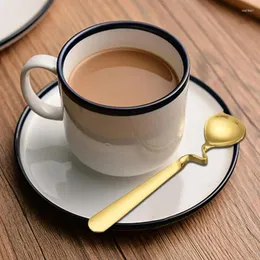 Löffel 304 Edelstahl S-förmiger Tasse gebogener Griff Rührlöffel Kaffee Milch kreativ für Kuchendesserteis