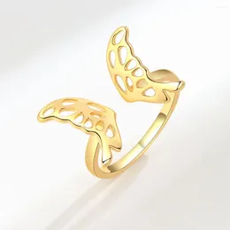 Clusterringe NBNB Silber Roségold Farbe elegant hohl Schmetterling verstellbarer Ring für Frauen Mode Mädchen Offenes weibliches Fingerschmuck Geschenk