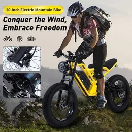 Bikes Akez Elektrofahrrad 27 Geschwindigkeit 18AH Lithiumbatterie 1500W Fettreifen Motorrad -Aluminiumlegierung nahtloser Schweißrahmen Ebike Q240523