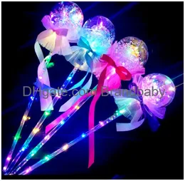 LED LIGHT Sticks Luminous Ball Stick Fairy Sparkling Star Push Small Gift Childrens Glow Toy Wedding Party Supplies Favors Girls Toys OTK34