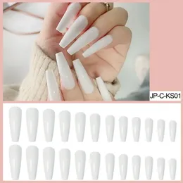 Foreign Trade Wearing Super Long White Ballet Coffin Nail Plate, Solid Trapezoidal Nail Plate, Fake Nail Product