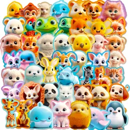 50pcs 3d Tieraufkleber süße Cartoon -Tiere Aufkleber Instagram Kreativ 3D Cartoon Hasen Pinguin Elefant Tiger Bären Frosch Avatar Aufkleber für Kinder