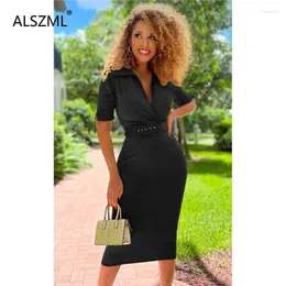 Casual Dresses Spring And Autumn Women's Recommended Long-sleeved V-neck Is An Elegant Waisted Solid Color Tight-fitting Simple Dress.