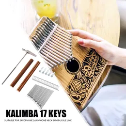17 키를위한 알루미늄 합금 교체 키 Kalimba DIY 키+브리지+튜닝 해머 키트 썸 피아노 액세서리