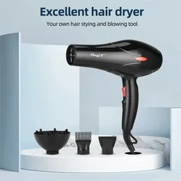 CkeyiN 1600W Hair Dryer Professional Negative Ion Blower Home Use Cold Blow Drying Salon Blower Diffuser Concentrator Nozzle 240523