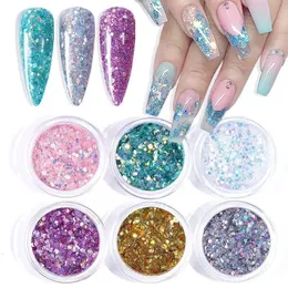 Cross Border Hot Style Nail Enhancement Sequins Ins Style Nail Gold and Silver Glitter Pink Heart-shaped Butterfly Patch Set Nai