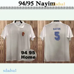 94 95 Nayim Zaragoza Retro Męskie koszulki piłkarskie Aguado Poyet Pardeza Higuera Esnaider Home Football Shirt krótkie rękawy dla dorosłych mundur