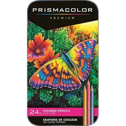 Lápis de giz de cera Prismacolor Premier Professional Lápis de cor de cor macia de 24 pacotes, conjunto de lápis adequado para iniciantes e artistas experientes WX5.23