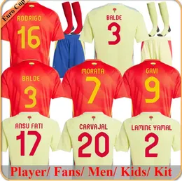 2024 Euro -Pokal Spanien Fußball -Trikot Morata Ferran Asensio 24 25 Spanische Nationalmannschaft Fußball -Hemd 2025 Männer Kids Kit Set Camisetas Espana nach Hause