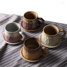 Mugs Japanese-Style Retro Ceramic Coffee Cups And Saucers Set Creative Cup Afternoon Tea Office Mug Stoare