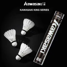 Badminton 12 adet kawasaki badminton shuttlecock kral 8e kaz tüyü kapanma eğitim hızı 76 77 badminton s52401