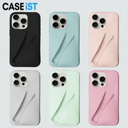 Caseist New Designer 3D Lip Gloss Phone Case Holder Fashion Ins Portable Lip Balm Tint Lipstick Makeup Clip Silicone Mobile Back Cover Stand för iPhone 15 14 13 Pro Max