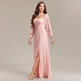 2024 Blush Pink sirena della sirena della sposa Abiti Aso Ebi Arabico Elegante Prom del Prom Birnici Formale di compleanno sexy Side Spalato Celebrità Mother of Groom Gowns