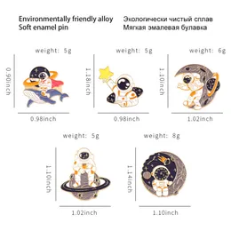 New aerospace alloy brooch cartoon cute astronaut whale shaped oil dripping clothing accessories