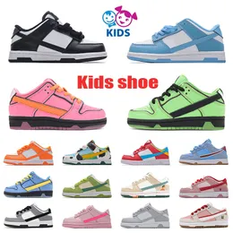 Низкая панда дизайнерская детская детская обувь для детских туфли Coast Pink Green Black White The Girls Board Charg