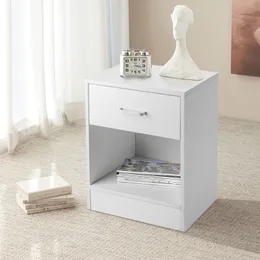 ZK20 2pcs Night Stands with Drawer White