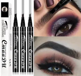 CmaaDu different eyebrow shapes Quad Fork Eyebrow Pencil Whole 3 Color Eye Brow Pen Waterproof Long Last Makeup Pens1044768