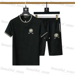 男性トラックスーツデザイナースポーツ2ピースメンズ半袖セット夏のピュアコットンTシャツアウターウェアTシャツの2ピースセットメンズ