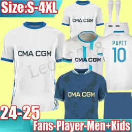 3xl 4xl 24 25 Maillot de foot Marsiglia Maglie da calcio Ounahi Harit 2024 2025 Om Men Kids Football Shirt Hommes Enfants Ndiaye Moumbagna Veretout Sarr Fan Player Player