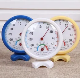 Круглая форма мини -белый крытый крытый аналоговый аналоговый термометр Термометр Гигрометр Температуры измеритель измеритель измеритель