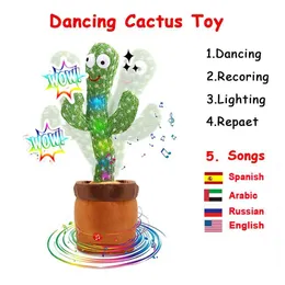 ألعاب الهالوين شحن الراقصة الصبار متوهجة Dance Hat USB/بطارية تأرجح الأسماك تكرار الحديث رقص الصبار الإسباني Palanchin Baby Toy WX5.22