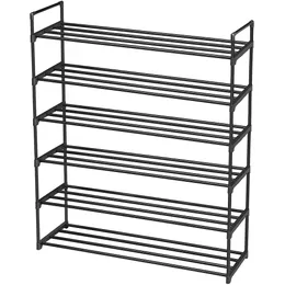 ZK20 6 Tiers Shoe Rack Shoe Tower Shelf Storage Organizer For Bedroom, Entryway, Hallway, and Closet Black Color