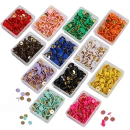 100Pcs Round Shape Push Pins Thumb Tacks for Notice Board Cork Board Paper Photo Wall Studs Pins Map Markers Sationery