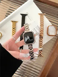 Parlak Paslanmaz Çelik Bilek Bant Straps + Apple Watch Ultra için Tampon Kılıfı 2 9 8 7 6 5 49mm 45mm 44mm