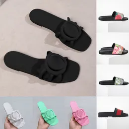 Luxusdesigner Sandalen für Frauen Herren Blumenausschnitte Claquette Femme Leder Gummi Flachheels Sandles Gelee Inter Locking Sliders Sliders Pantoffers Cloquette Schuh