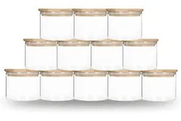 DIY Sublimation 6oz Tumbler Can Care с бамбуковой крышкой для свечей банки для хранения продуктов питания Clear Grost Home Kitchen Supplies Portab2980747