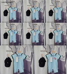 Новые новорожденные комбинезоны дизайнерские малыши размер 59-90 см. Скай-голубой дизайн детского костюма летняя детская боди 24 мая