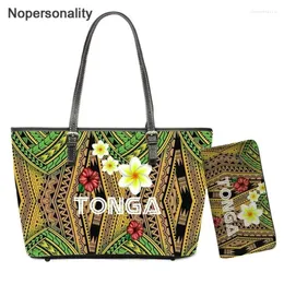Torby na ramię nopersonalność Polinezyjska plemienna Plumeria 2024 2PCS/SET torebki Tonga Wzór kobiety