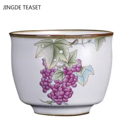 Chinesische Ru-Kiln-Keramik Teetasse Exquisites handbemaltes Muster Single Cup Tea Bowl Master Tassen individuelle Tasse handgefertigt