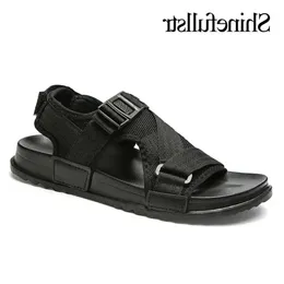 Plus Size Men 271 Sandals 2019 São de verão Sandalias Sapatos Hombre Casual Sandles Homens Aberto do dedo do pé para sandália cinza preta 4 8CE S