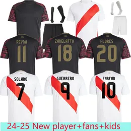 24 25 Peru Soccer Jerseys Home Away Copa Football Shirts PIZARRO FARFAN CUEVA Eleccion Peruana Cuevas SOLANO FLORES CUBILLAS PINEAU Outdoor Apparel Men Kids Kit