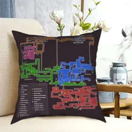 Cuscino Super Metroid Map mappa quadrata Custode per arredamento a zip in poliestere per la casa 45 45 cm