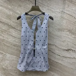 Sexy Halter Women Tanks Tops letra de designer de luxo, colete impresso na região lombar, veja através de tampas sem mangas