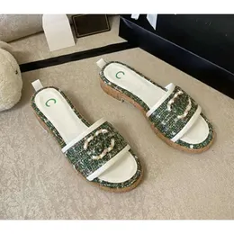 Sandali di canale fantasia pantofole francesi Chanells Slide canali casual muli spiaggia piatta bassa trampo