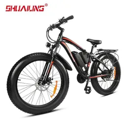 Cyklar 26 tum elektrisk cykel 48V 750W Fat Tire Mountain 12.8Ah litiumbatteri Höghastighet lämplig för vuxen EU-tullfri Q240523