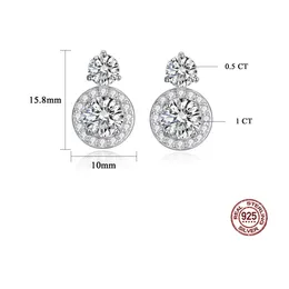 Luxusmarke Ohrringe Moissanite Diamant S925 Sterling Silber Ohrringe Europäische Mode Frauen Designer Ohrringe Hochzeitsfeier Ohrringe Valentinstag Geschenk