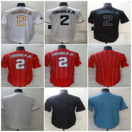 Chisholm Jr. City Connect Baseball Jersey White Red Stitched