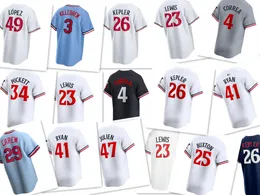 Baseball -Trikot Carlos Correa Royce Lewis Byron Buxton Brooks Lee Emmanuel Rodriguez Max Kepler Julien Miranda Kirby Puckett Lopez Trikot