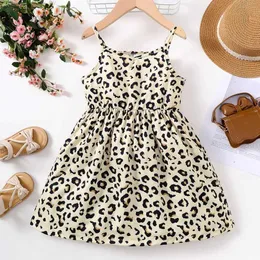 Girl's Dresses Clothing Set Summer Dress for Children and Girls Leopard Print Slip Dress Fashionable and Cute Birthday Party Daily WX5.23
