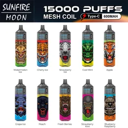 Oryginalny Sunfire R Tornado M 15000 Puffs Djeńcowy Vape 15K E-papierosek Puff 20 ml separacja rdzenia oleju 0%2%3%5%Pary prętowe 600 mAh 15k 15000 9K 7000 12000 12000