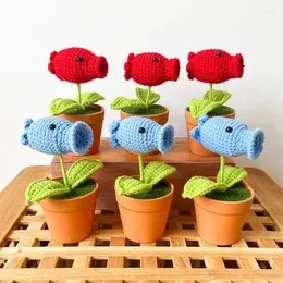 Decorative Flowers CXS Potted Plant Artificial Bonsai Home Table Oranments Office Desktop Decor HandKnitted Lovely Gifts Friend Wedding